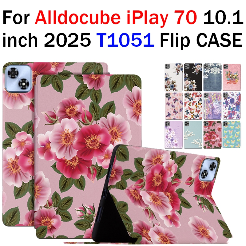 Dành Cho Alldocube iPlay 70 10.1 '' 2025 iPlay70 T1051 Bao Da Lật Máy Tính Bảng Bướm Hoa Series TPU 