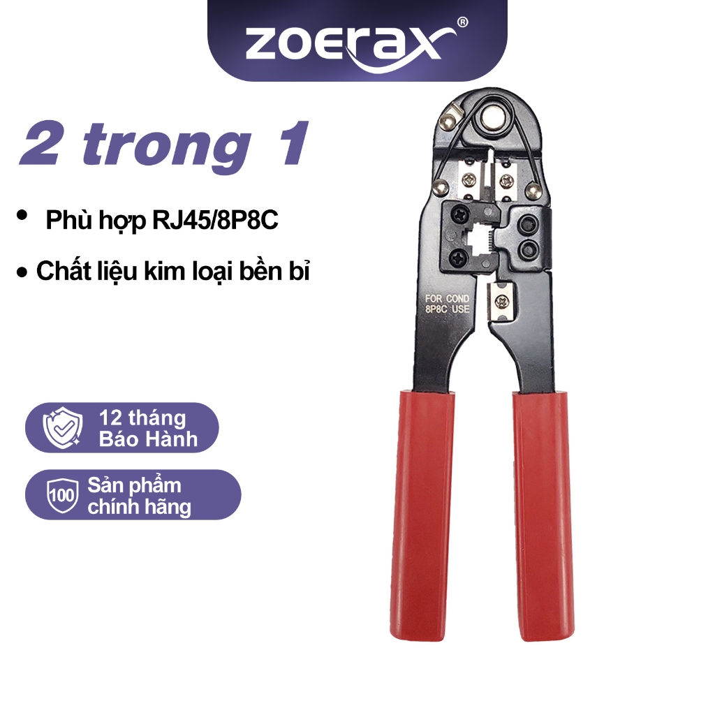 ZoeRaX Công cụ uốn mạng RJ45 8P8C Bộ công cụ mạng uốn mô-đun Cắt và dải cáp mạng