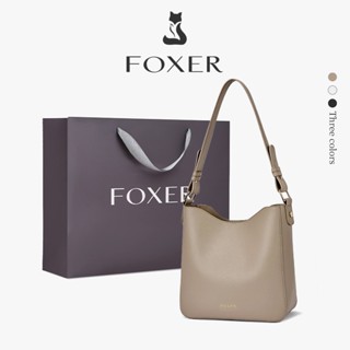  FOXER Túi xách nữ Túi đeo vai thời trang Túi đi làm Túi xách đơn giản Túi xô 