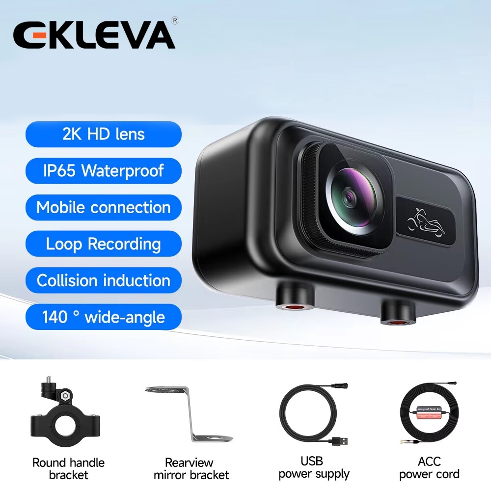 EKLEVA Xe Máy 2K WiFi DVR Toàn Thân Chống Nước Dash Cam Ghi Hình Cho Xe Điện Máy Ảnh Động Cơ Đa Năng