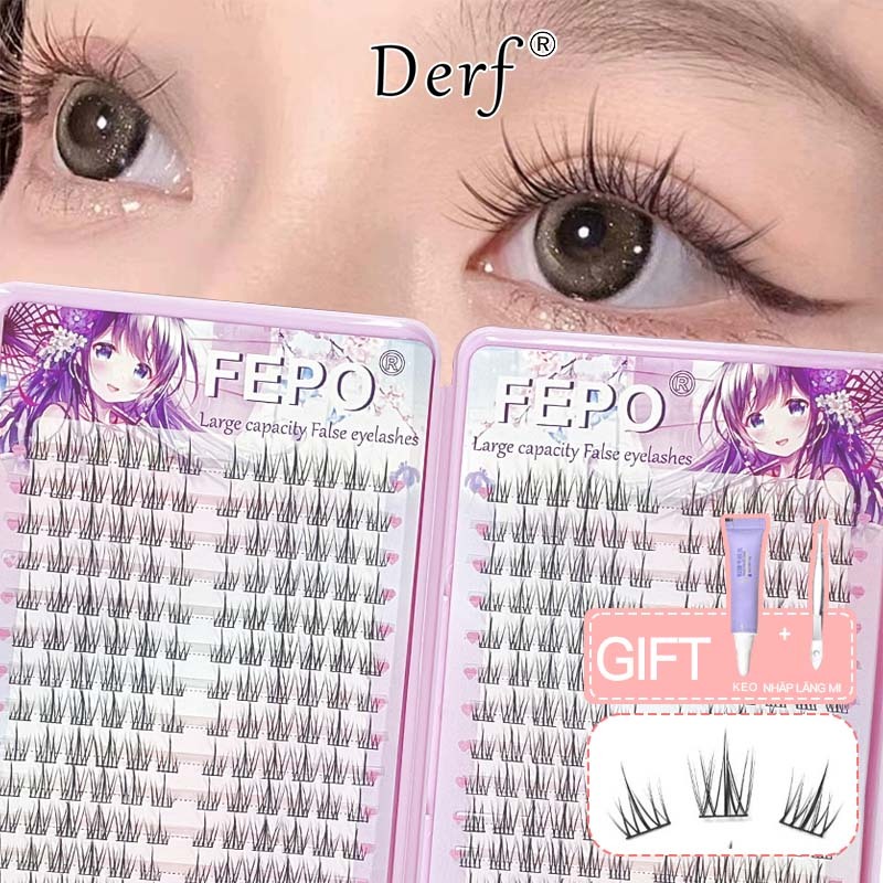 360 Cụm Lông Mi Giả Chia Tự Nhiên Cao Cấp Có Thể Tái Sử Dụng Sách 10-13mm