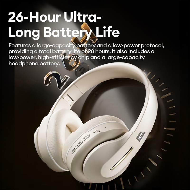 Lenovo LES-107 Bluetooth Headhone HIFI Hiệu Ứng Chất Lượng Âm Thanh Độ Nét Cao Cuộc Gọi Tiếng Ồn Pin Tuổi Thọ Dài Chống Mồ Hôi Và Thoải Mái Bluetooth 6.0 | BigBuy360 - bigbuy360.vn
