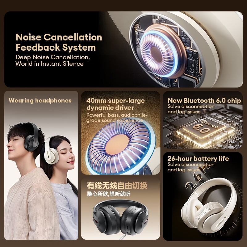 Lenovo LES-107 Bluetooth Headhone HIFI Hiệu Ứng Chất Lượng Âm Thanh Độ Nét Cao Cuộc Gọi Tiếng Ồn Pin Tuổi Thọ Dài Chống Mồ Hôi Và Thoải Mái Bluetooth 6.0 | BigBuy360 - bigbuy360.vn