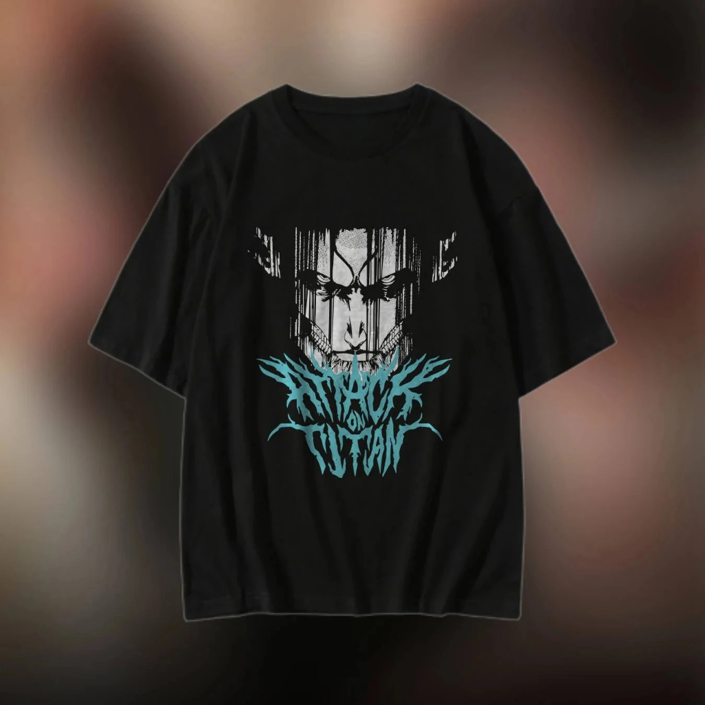 Áo Tee Nam Cotton Mùa Hè Phối Họa Tiết Tấn Công Titan Style Y2K Oversize