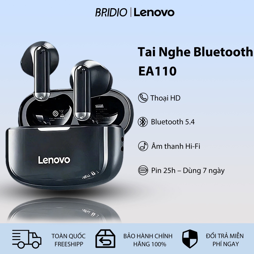 Tai Nghe Bluetooth Lenovo EA110 Âm Thanh Sắc Nét Tích Hợp Micro Bluetooth5.4 For IOS/Android