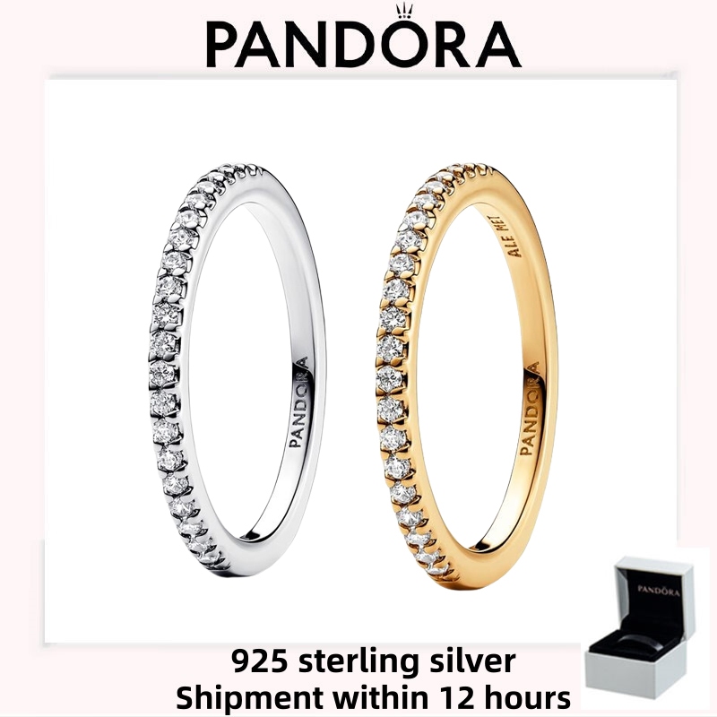 Nhẫn ban nhạc lấp lánh Pandora bạc S925 chính hãng