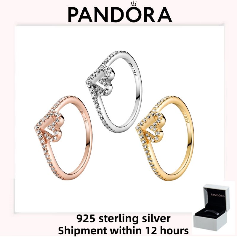 Nhẫn trái tim xương đòn Pandora bạc chính hãng S925