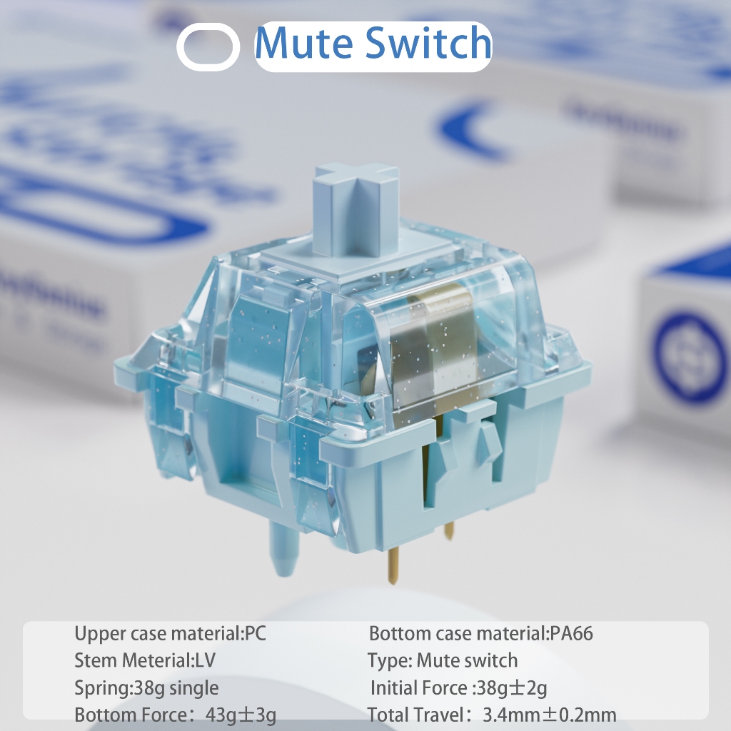 Tắt tiếng Swich 5pin Vỏ PC trong suốt Công tắc tuyến tính RGB Có thể hoán đổi nóng cho bàn phím cơ