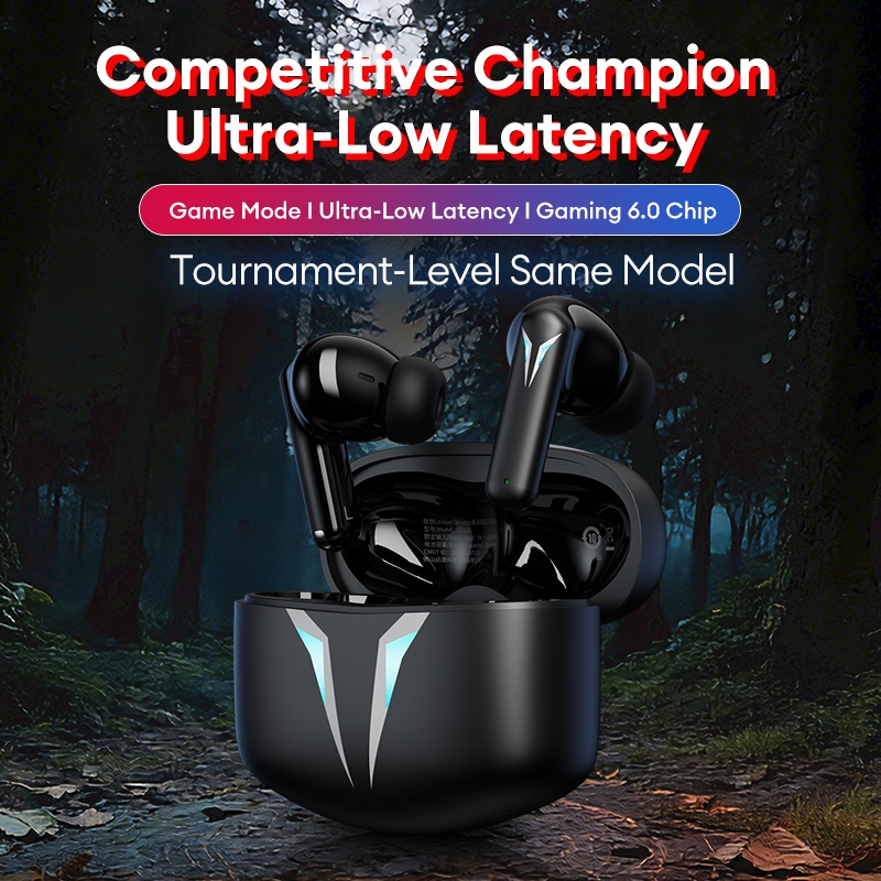 Tai nghe Bluetooth Lenovo GT102 và Tai nghe chơi game không dây với độ trễ thấp 0,05s và định vị âm thanh cộng với pin 30H | BigBuy360 - bigbuy360.vn
