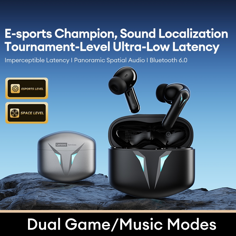 Tai nghe Bluetooth Lenovo GT102 và Tai nghe chơi game không dây với độ trễ thấp 0,05s và định vị âm thanh cộng với pin 30H | BigBuy360 - bigbuy360.vn