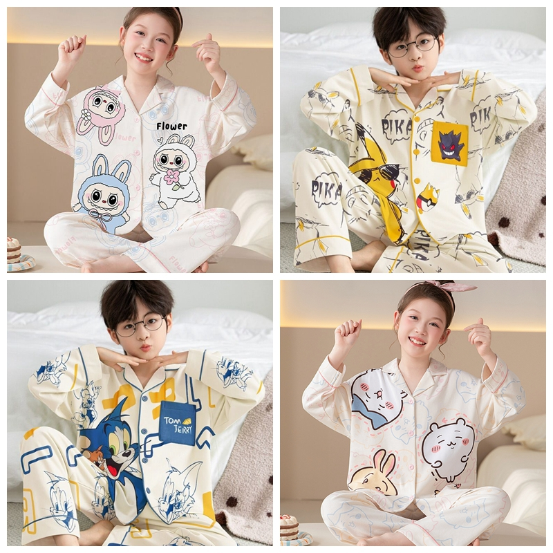 Bộ Đồ Ngủ Tay Dài In Hoạt Hình Dành Cho Bé Gái 10 Tuổi