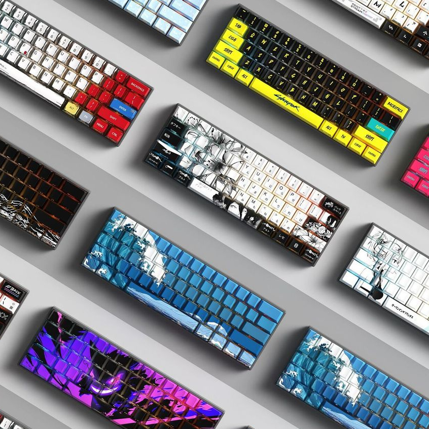 Anime Makima Rivaille 74-Key Keycaps PBT Cherry Profile Side-printed Shine-through keycap diy Bàn Ph