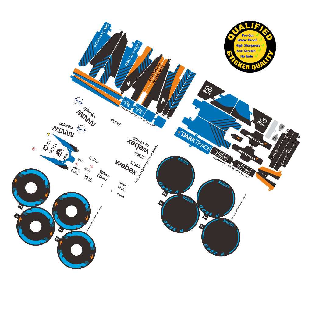 Nhãn dán thay thế cho LEGO 42141 McLaren F1 Racer, chỉ nhãn dán.