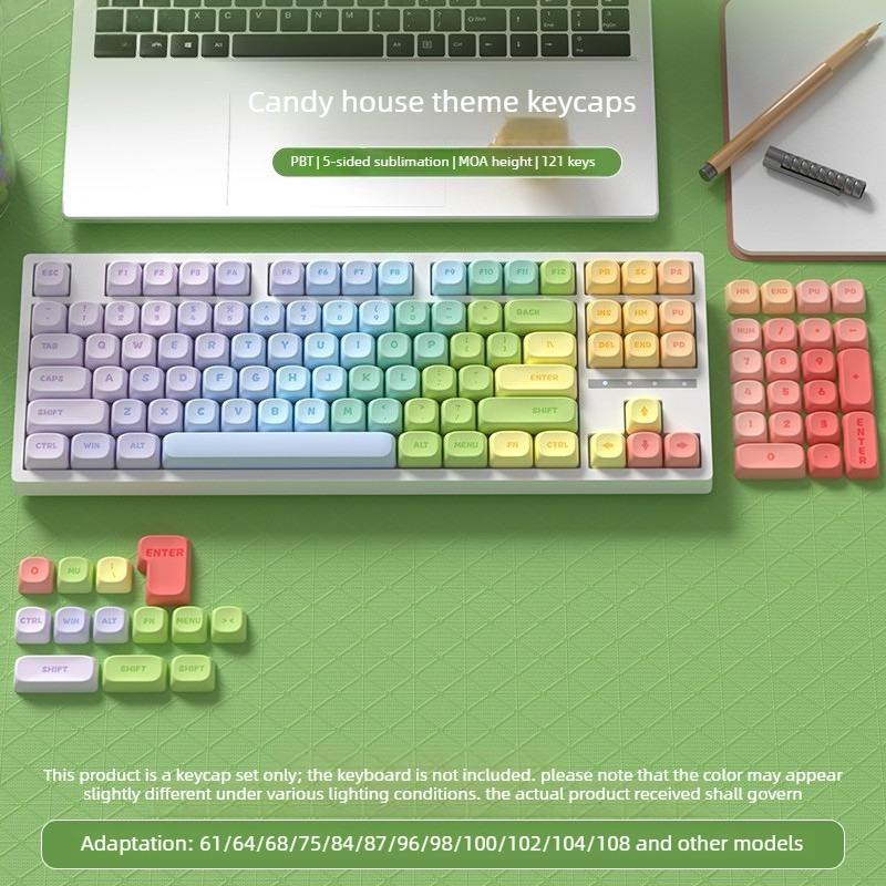 Hansel và Gretel / Dự báo thời tiết Keycap 121 Key MOA Profile Chất liệu PBT Năm mặt thăng hoa Mũ bà