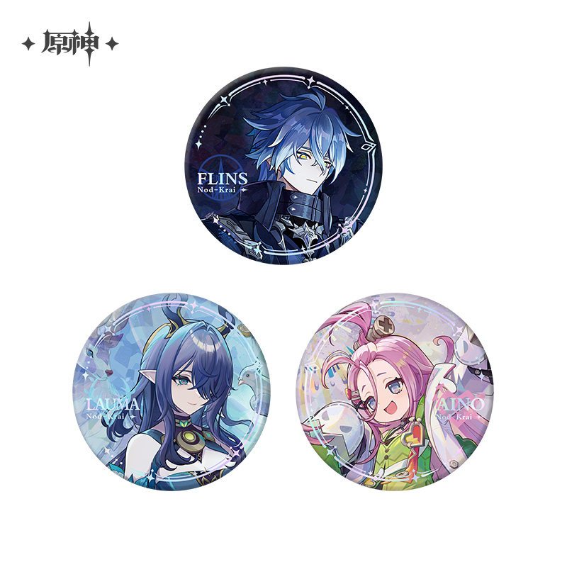 [✅Chính thức] Genshin Impact Merch Nod-Krai The Moon Leads Home Tinplate Huy hiệu Aino Lauma Flins