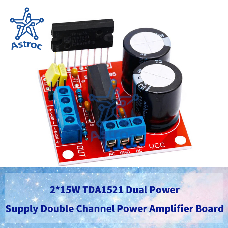 2 * 15W TDA1521 Bộ nguồn kép Bộ khuếch đại công suất kênh đôi Bảng hiệu ứng cấp nguồn Super LM187 LM
