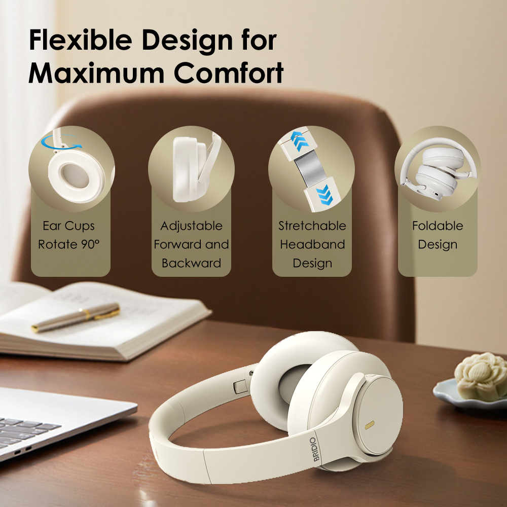 Tai nghe Bluetooth chụp tai BRIDIO M10PRO - Âm thanh HD sắc nét, Giảm ồn chủ động, Thiết kế gập gọn, Kết nối có dây, chuẩn chống nước IPX4 | BigBuy360 - bigbuy360.vn