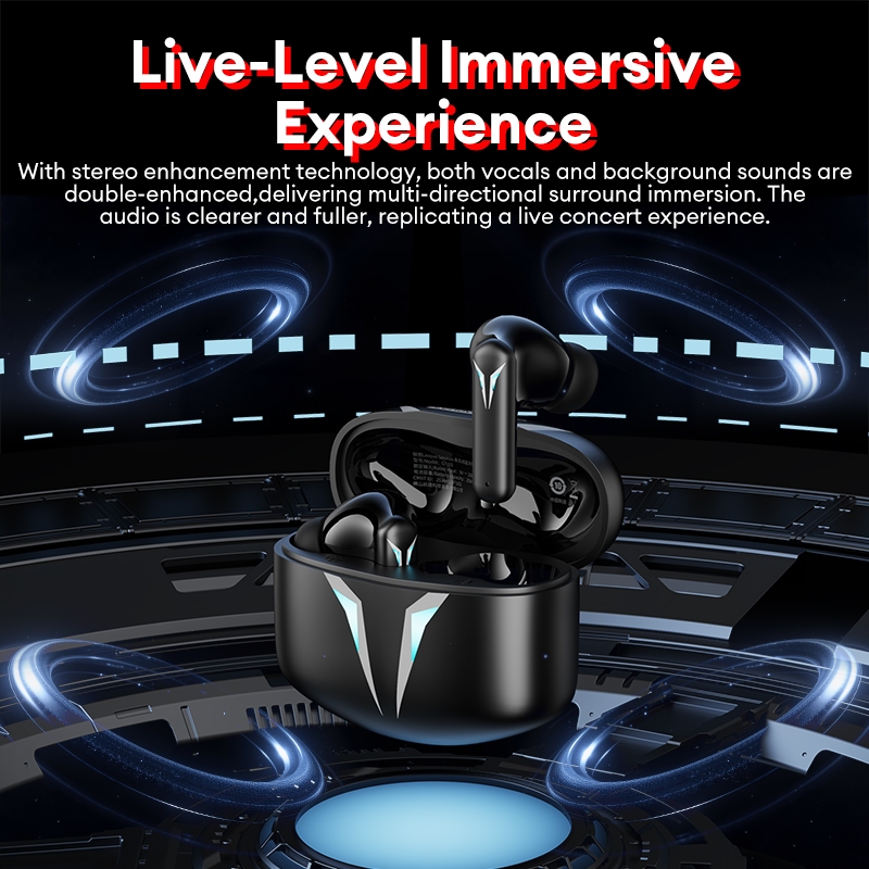 Tai nghe Bluetooth Lenovo GT102 và Tai nghe chơi game không dây với độ trễ thấp 0,05s và định vị âm thanh cộng với pin 30H | BigBuy360 - bigbuy360.vn