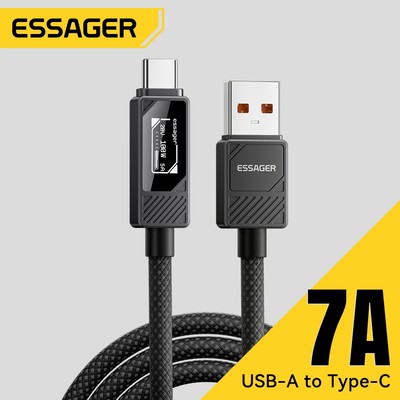 Essager 7A USB A sang USB C Cáp Type C Sạc nhanh Dây bện Nylon Tương thích cho Samsung Ip