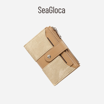 SeaGloca Ví vải cổ điển Zephyr có nút bấm đóng thẻ truy cập nhanh cho phụ nữ 2052