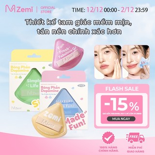  ZEMI Bông Phấn Bộ Mút Trang Điểm Chính Hãng - Siêu Mềm Mại Dễ Tán Không Thấm Kem Nền 