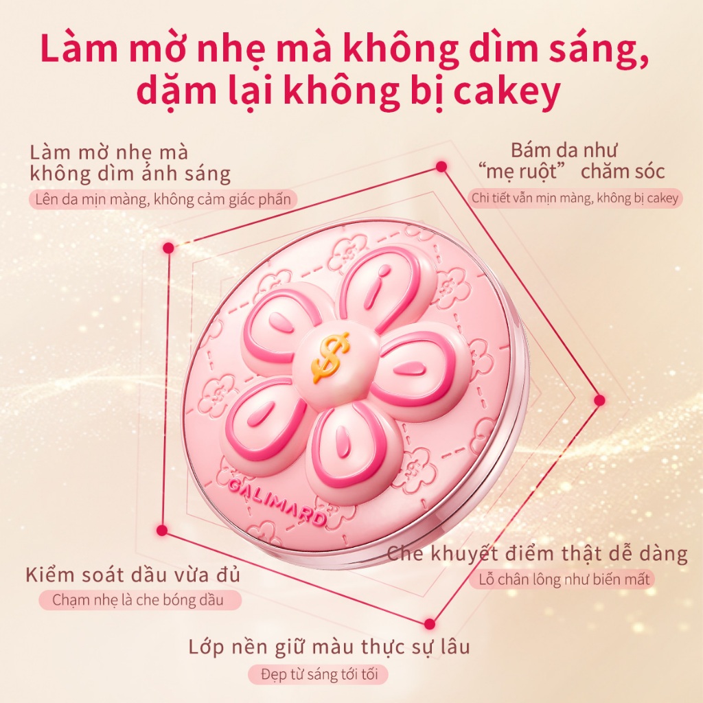 GALIMARD Flawless Setting Powder Oil-Control Matte Medium Coverage Trang điểm mặt chống thấm nước 9g | BigBuy360 - bigbuy360.vn