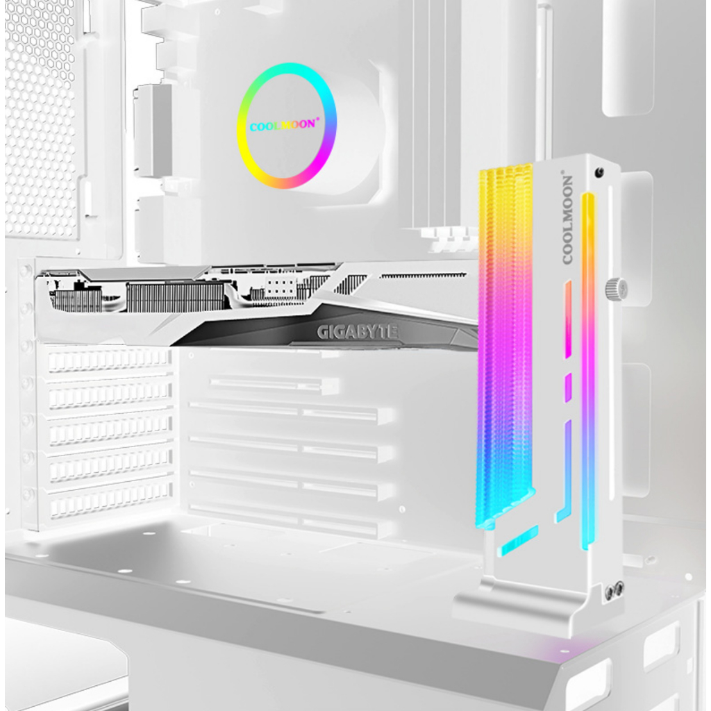 Giá đỡ GPU COOLMOOON GH2 ARGB 5V RGB Sync Giá đỡ thẻ đồ họa dọc Jack đứng cho máy tính để bàn