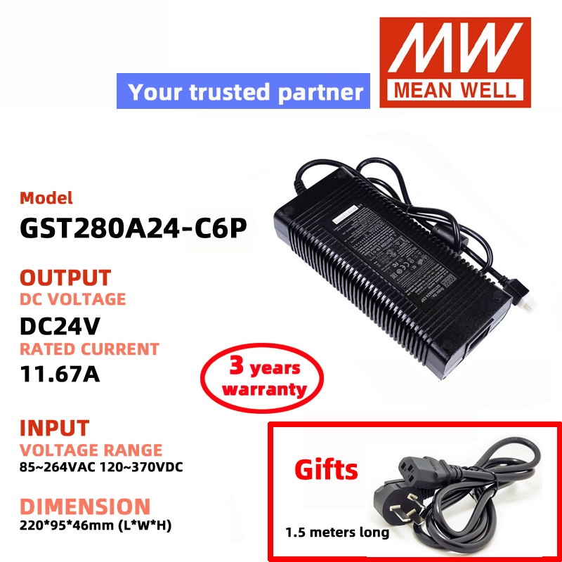 MEAN WELL GST280A12-C6P GST280A24-C6P GST280A15-C6P GST280A48-C6P MeanWell Power Adapter Chuyển Đổi 