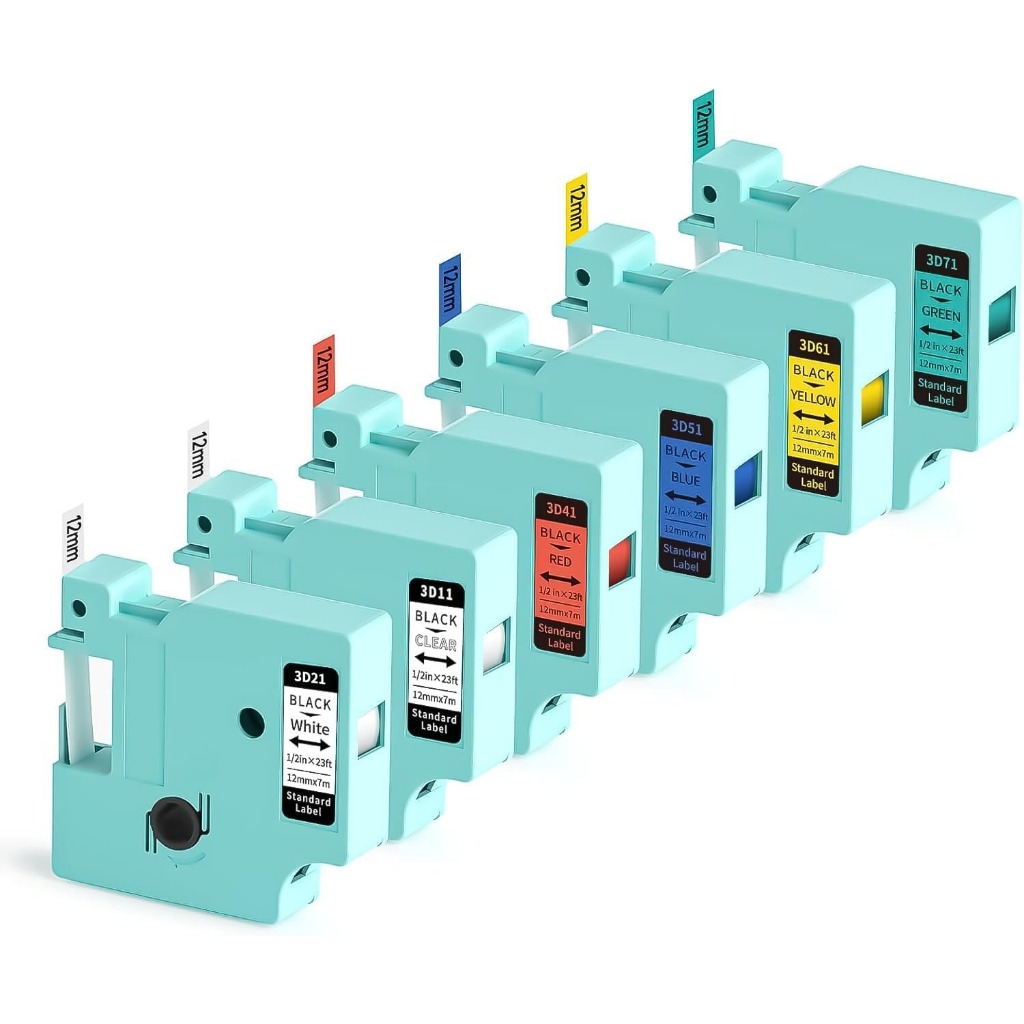 Phomemo 1 / 3 / 5 Gói 12mm * 4m LM1600 Băng Nhãn 1 / 2 "Máy Làm Nhãn Đổ Lại Băng Màu Cho LM1600 D160