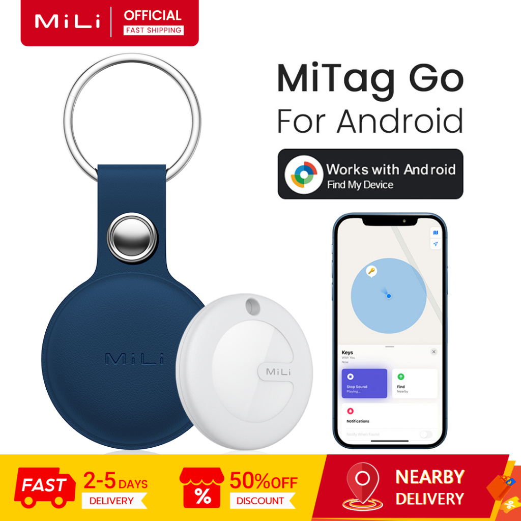 Mili MiTag Go GPS Bluetooth Tracker cho Android Keys Finder và Pet Locator Hoạt động với Google Find