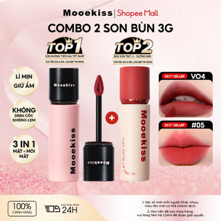  Combo 2 Son Mooekiss Son bùn lông thiên nga 3g + Không dính cốc Kỹ thuật khóa màu Son 3g 