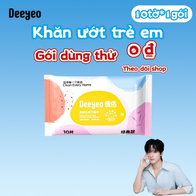 🔥0đ Nhận ngay🔥 Deeyeo baby Wipes không cồn không parabens khăn ướt cho bé gói to kháng khuẩn khăn gi