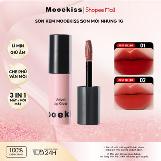  Son kem Mooekiss Son môi nhung Chất matte tôn da Nhẹ nhàng dễ dùng 1g 