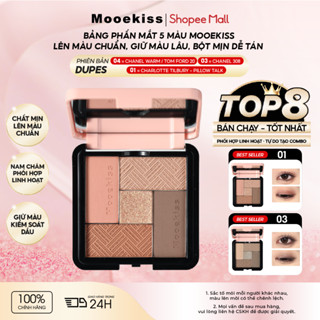  Bảng phấn mắt Mooekiss bảng phấn mắt năm màu Màu đất Matte Thiết kế ghép từ tính Thân thiện với người mới 8.5g 