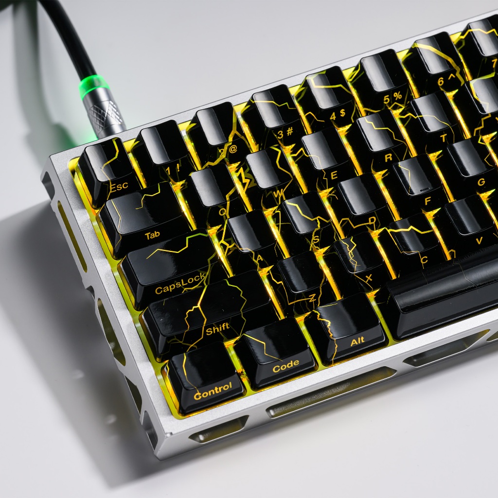 XVX IMD Craft Lightning 2.0T Theme OEM Profile Keycap Set Đen 61 Phím