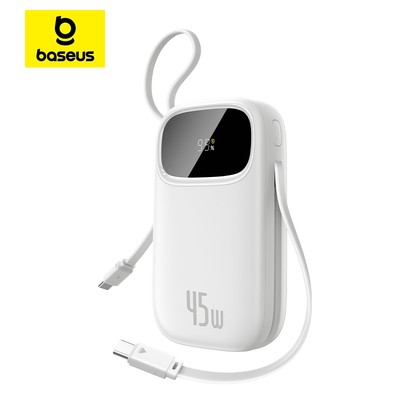 Baseus Qpow3 45W 20000mAh Màn hình kỹ thuật số Sạc nhanh Powerbank Tích hợp Cáp kép Type-C Power Bank