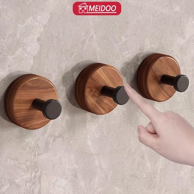 MEIDOO Móc óc chó đen, móc thiết thực trong phòng tắm, chất liệu gỗ nguyên khối không mốc