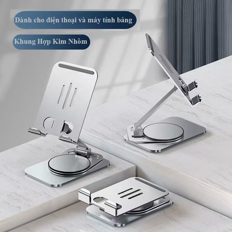 Giá Đỡ Điện Thoại Xoay 360 độ K61, Lót Chống Trượt, Hợp Kim Chắc Chắn, Nhỏ Gọn, Tiện Lợi