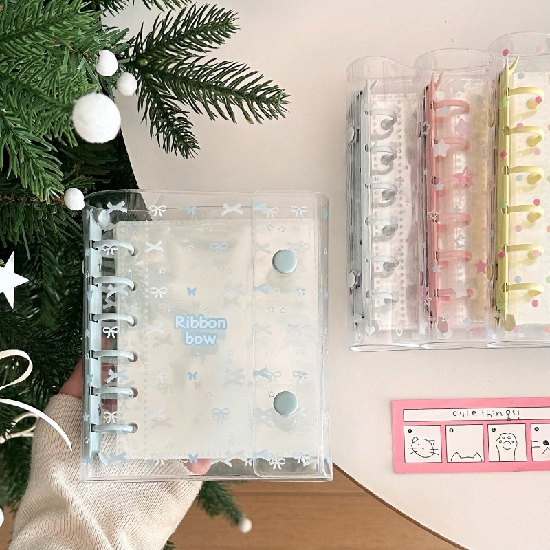 A7 Hàn Quốc Đôi Ngôi Sao ins Trong Suốt pvc Mềm Vỏ Dính Photocards 6 Lỗ Ảnh Ablum Kpop Thu Thập Sách