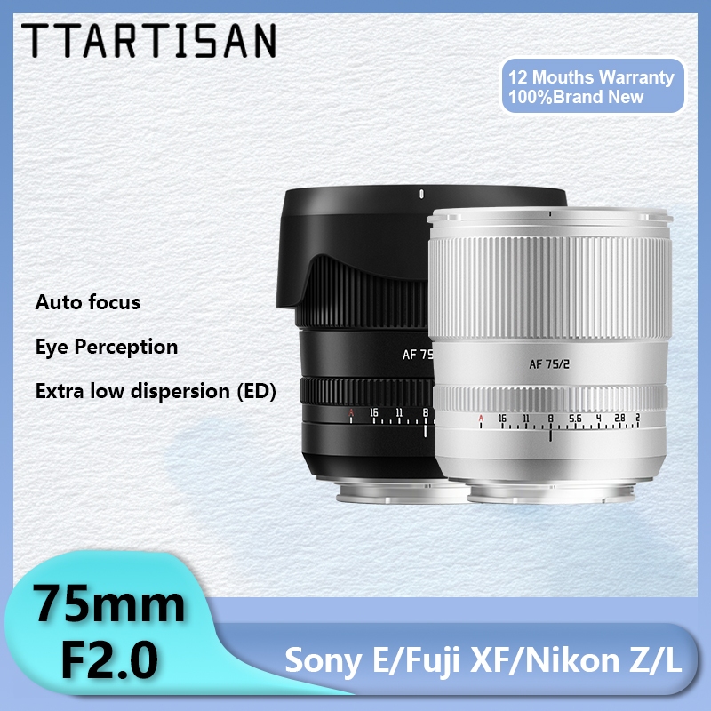 TTArtisan 75mm F2 Full Frame AF Tự Động Lấy Nét Chân Dung Prime Ống Kính Chụp Ảnh Cho Fuji XF Sony E