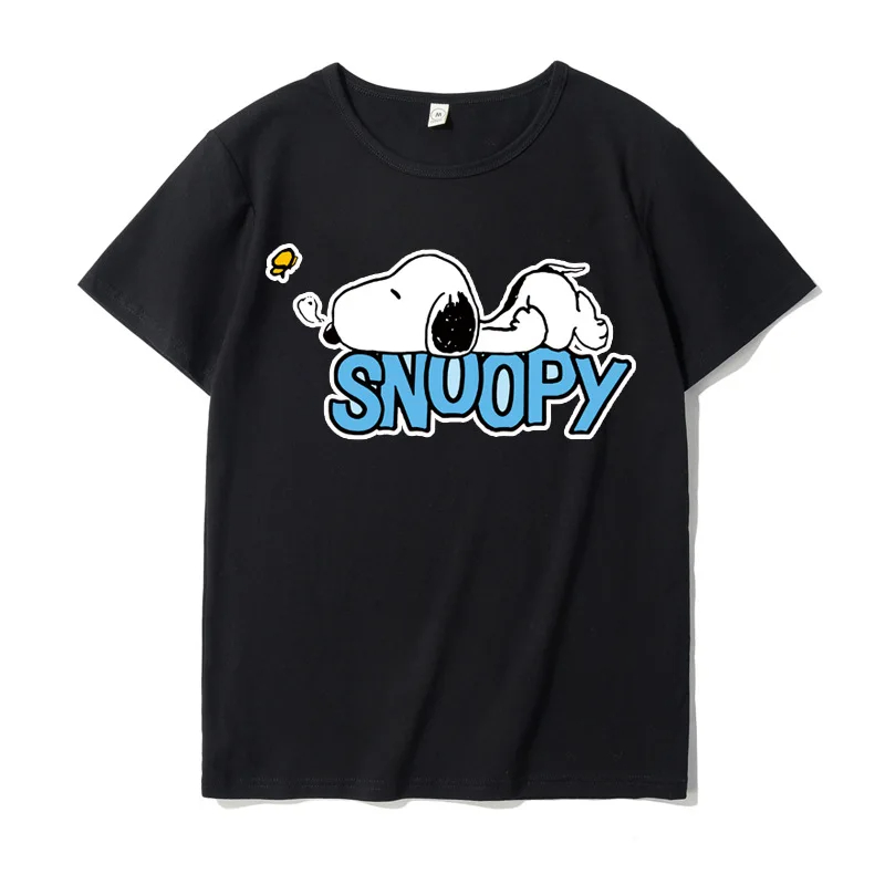 Cổ Điển Snoopy 100% Cotton Áo Thun Nữ Snoopy Hoạt Hình In Hình Mùa Hè Thời Trang Thoải Mái Trên Đườn