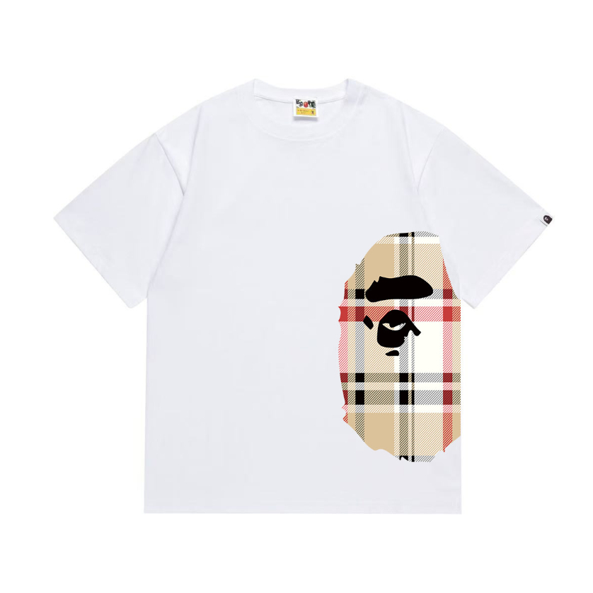 Áo thun Cotton ngắn tay in hình đầu khỉ BAPE thời trang | BigBuy360 - bigbuy360.vn