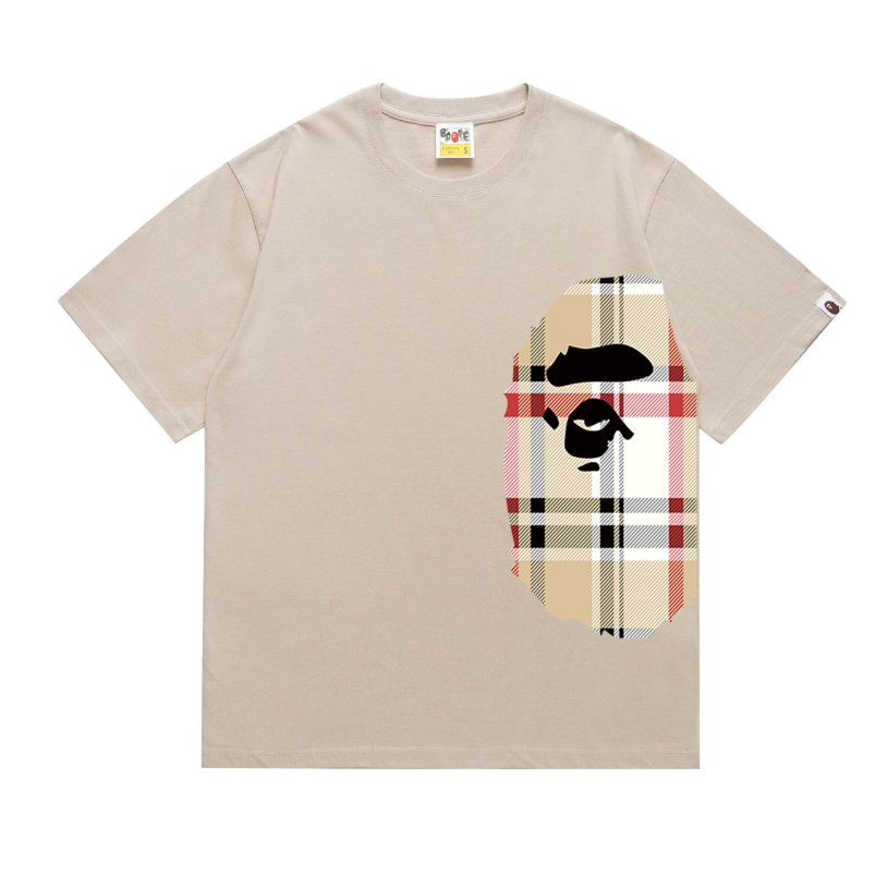 Áo thun Cotton ngắn tay in hình đầu khỉ BAPE thời trang | BigBuy360 - bigbuy360.vn