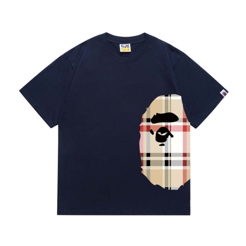 Áo thun Cotton ngắn tay in hình đầu khỉ BAPE thời trang | BigBuy360 - bigbuy360.vn