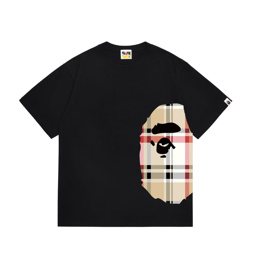 Áo thun Cotton ngắn tay in hình đầu khỉ BAPE thời trang | BigBuy360 - bigbuy360.vn