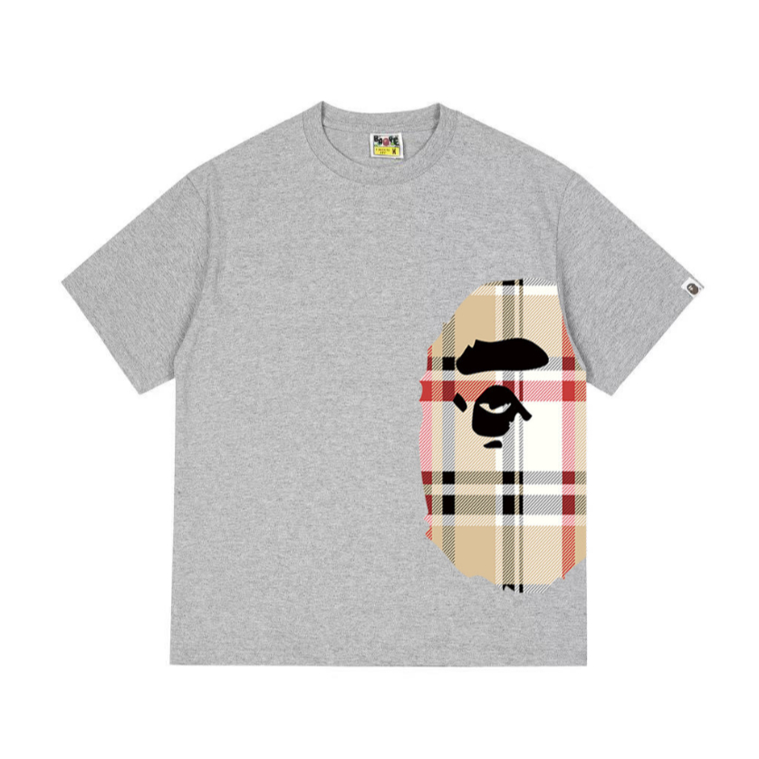 Áo thun Cotton ngắn tay in hình đầu khỉ BAPE thời trang | BigBuy360 - bigbuy360.vn