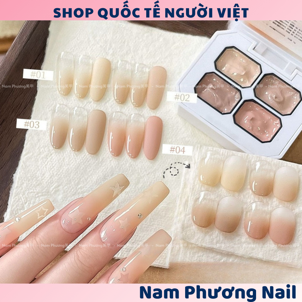 Gel dặm ombre Frescobaldi mini gồm 4 màu tone nude -Nam Phương Nail
