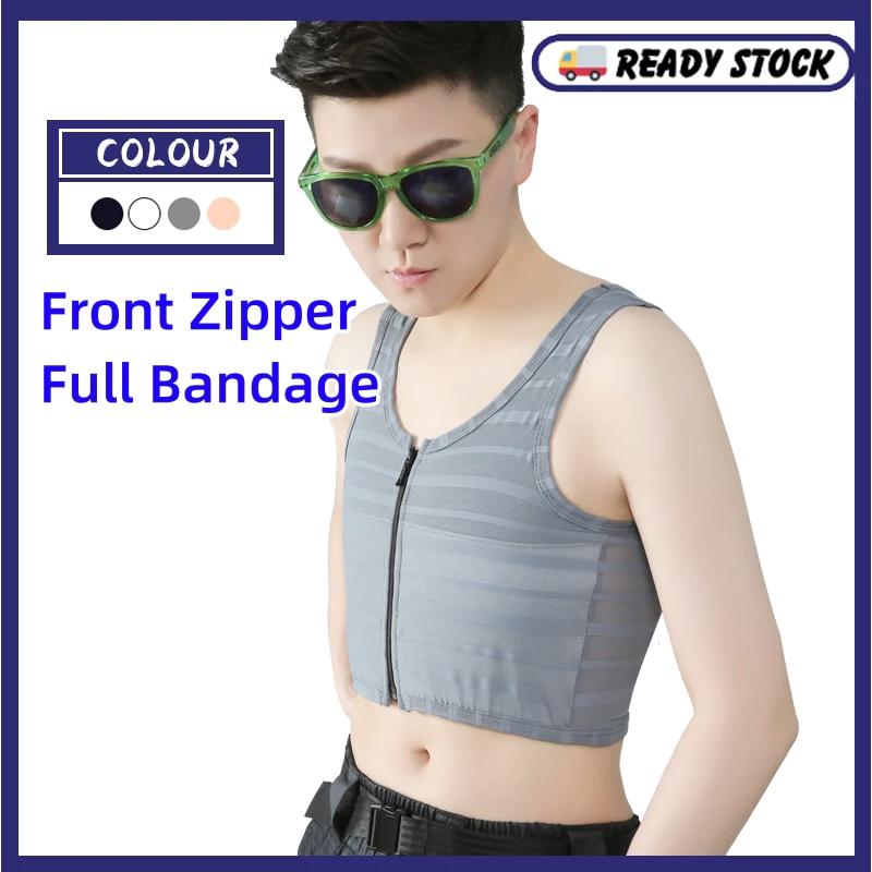 Áo Ngực Dây Kéo Phía Trước, Băng Lụa, Chất Kết Dính - Phù Hợp Style Tomboy