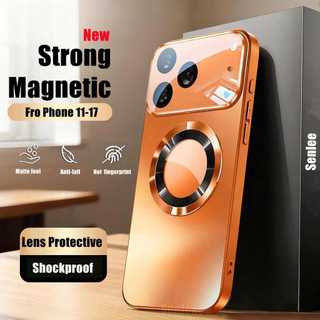Ốp Cứng Từ Tính Cho iPhone 15 PRO MAX 16 PRO MAX 14 13 12 PRO 17 PRO MAX Chống Rơi Với Ống Kính Máy Ảnh Bảo Vệ Sạc Không Dây Vỏ Chống Sốc Mờ