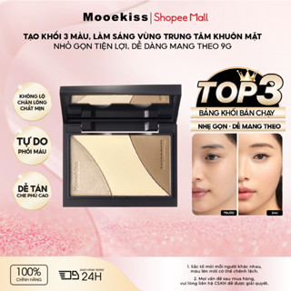  Bảng tạo khối 3 màu Mooekiss kết hợp highlight lì làm sáng gương mặt tệp da tự nhiên lâu trôi chống nước mồ hôi kiềm dầu & giữ lớp trang điểm 12H chuyên tạo khối mũi vùng tối và viền mặt Dễ sử dụng cho người mới bắt đầu Phiên bản mini *9g 